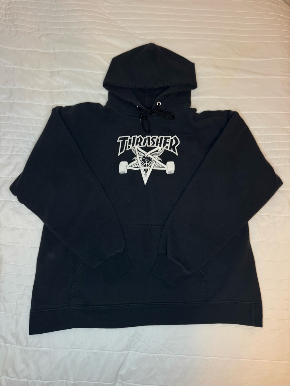 Thrasher Black Graphic Devil 666 Hoodie - Men's Large Pullover